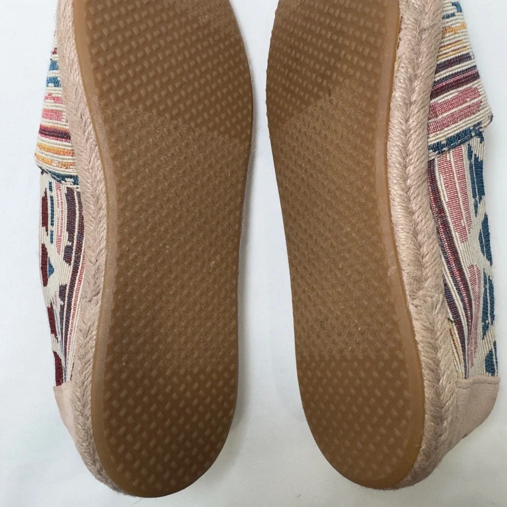 TOMS Women's‎ Espadrille Slip On Shoes Multi Color Woven Size 7.5
